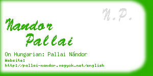 nandor pallai business card